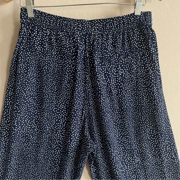 Other Stories Wide Leg Pants Ankle Polka Dot Speckled Navy Blue in 6 - Picture 9 of 14